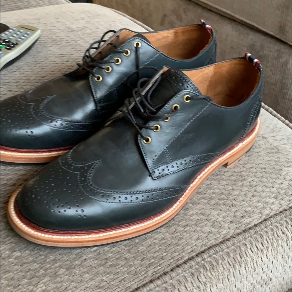 J Crew Oar stripe short wing derby navy size 12